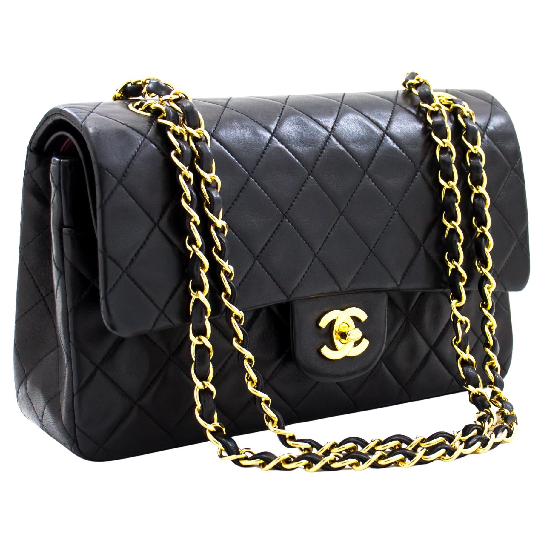 CHANEL Caviar Chain Shoulder Bag Leather Black Zip Goldper at 1stDibs