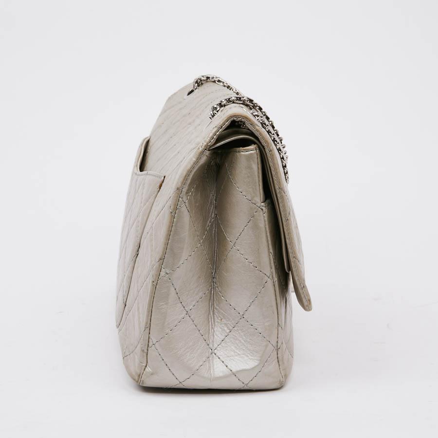 cream bag with silver chain