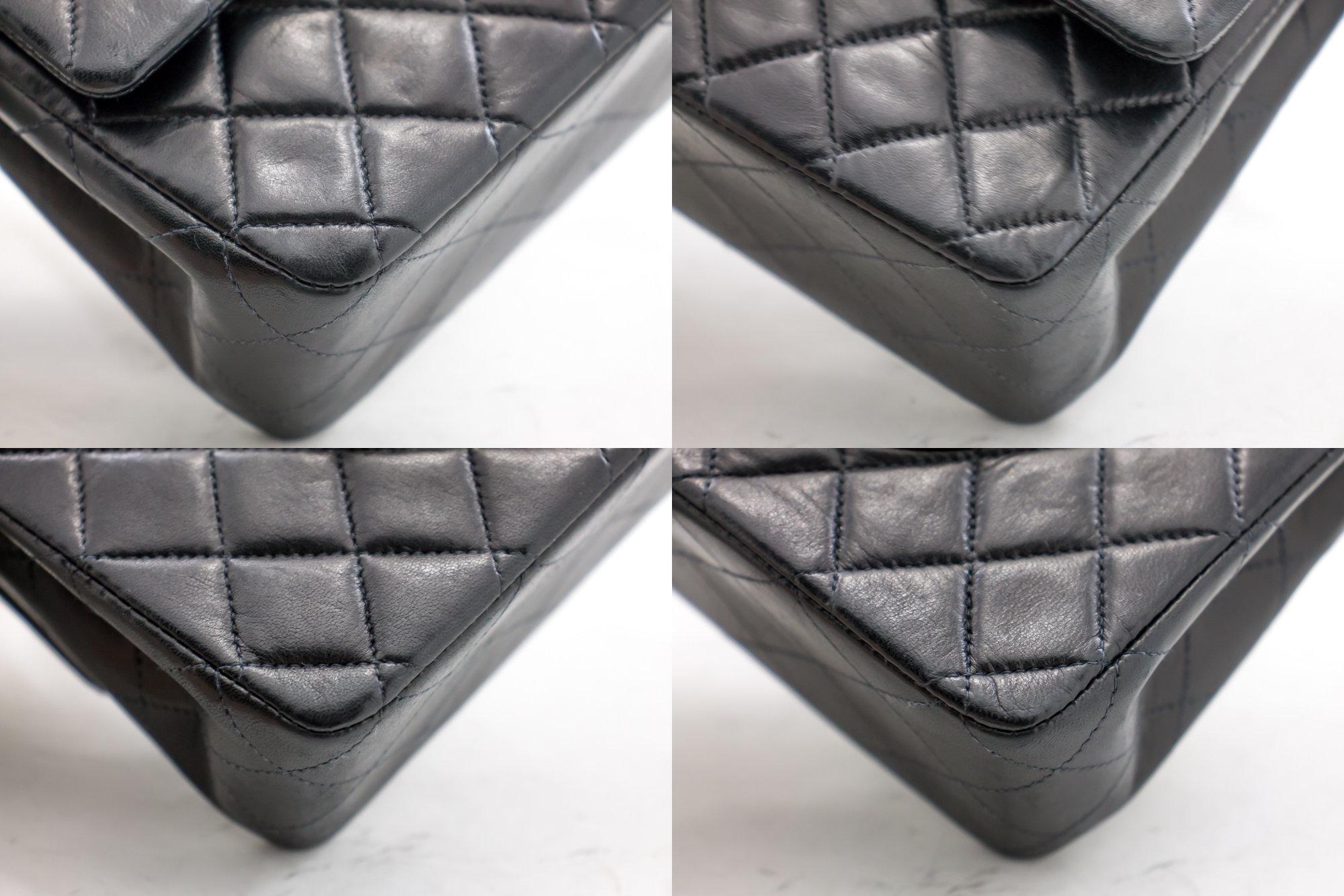 CHANEL 2.55 Double Flap Medium Chain Shoulder Bag Lambskin Black 1