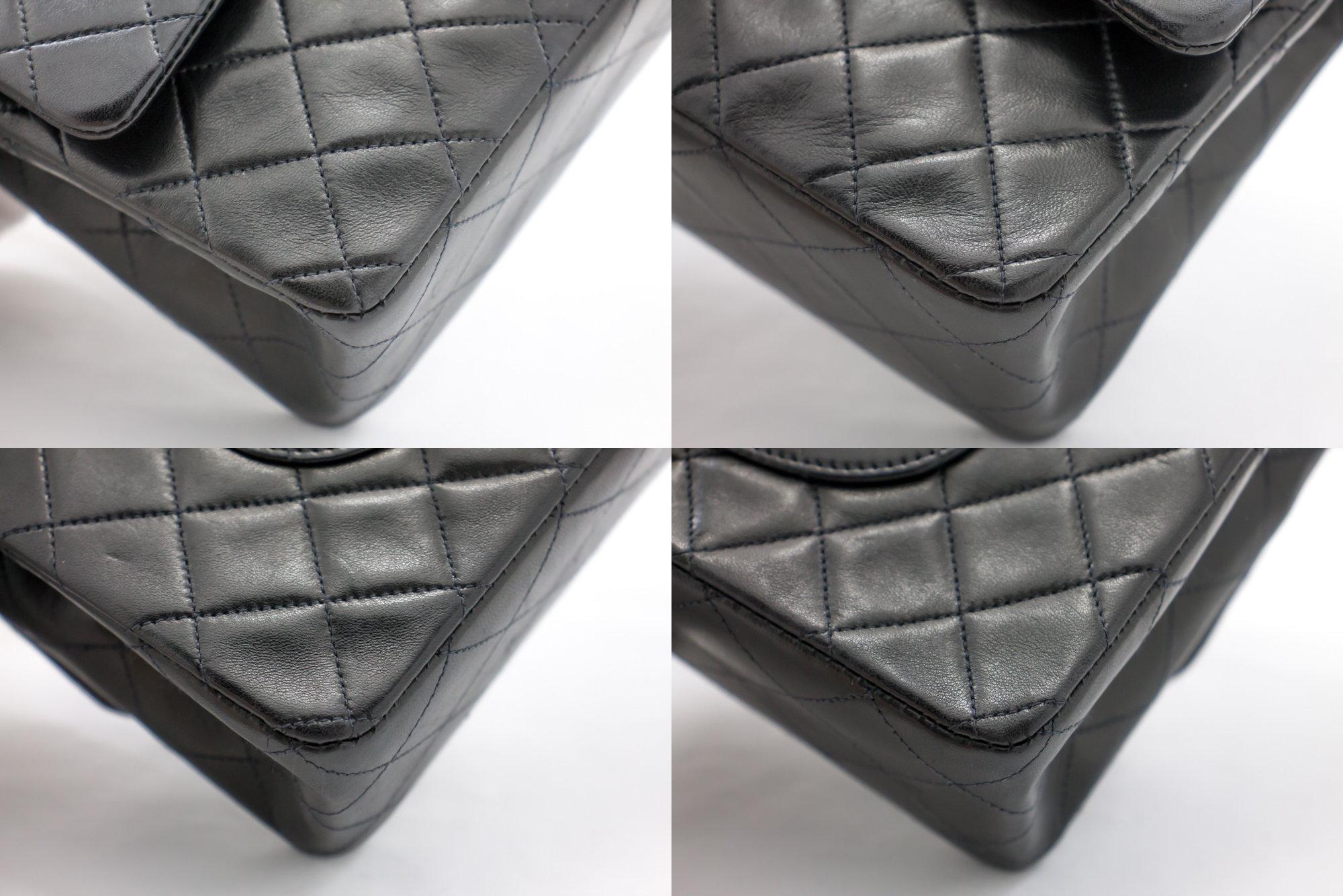 CHANEL 2.55 Double Flap Medium Chain Shoulder Bag Lambskin Black 2