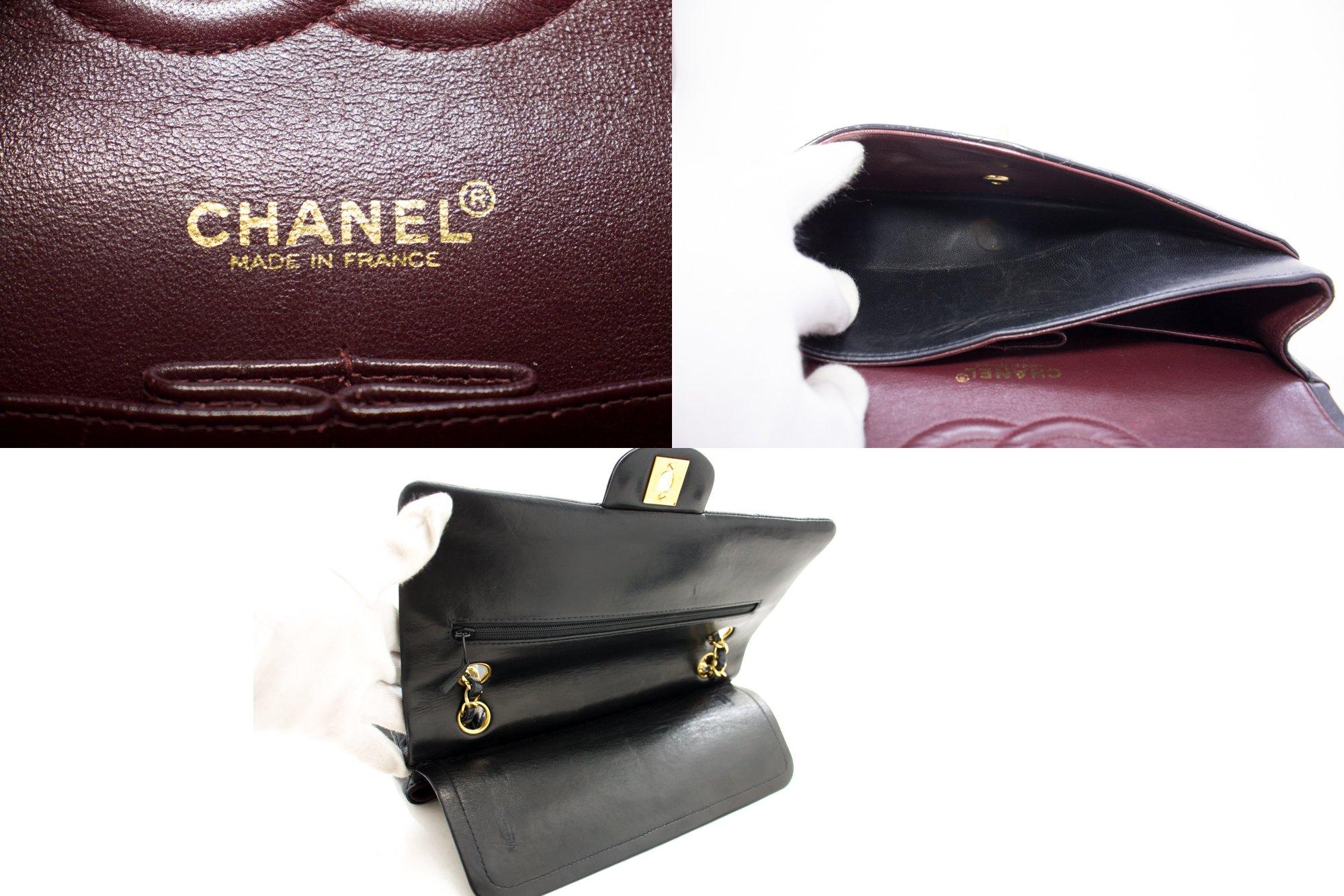 CHANEL 2.55 Double Flap Medium Chain Shoulder Bag Lambskin Black 4