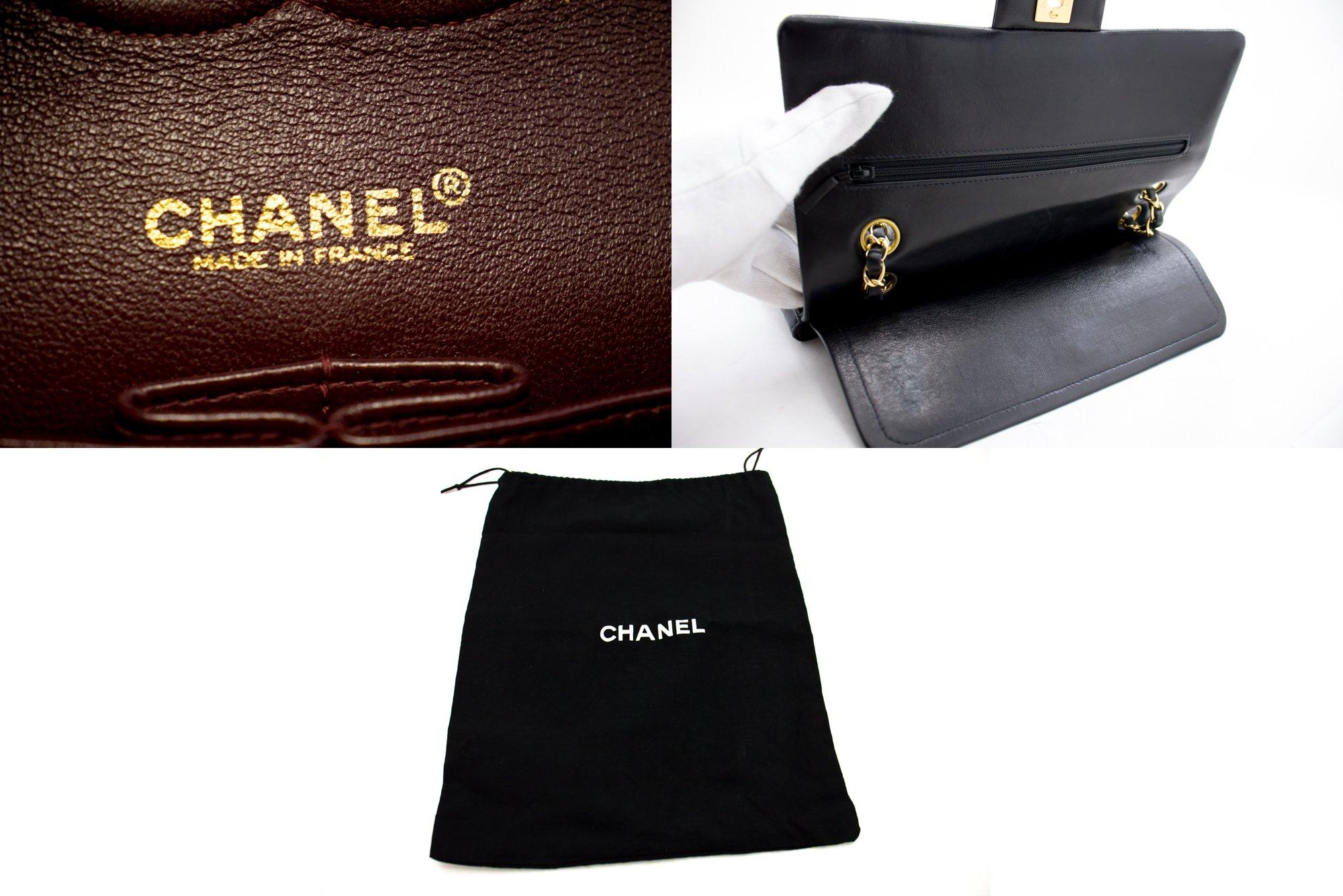 CHANEL 2.55 Double Flap Medium Chain Shoulder Bag Lambskin Black 3