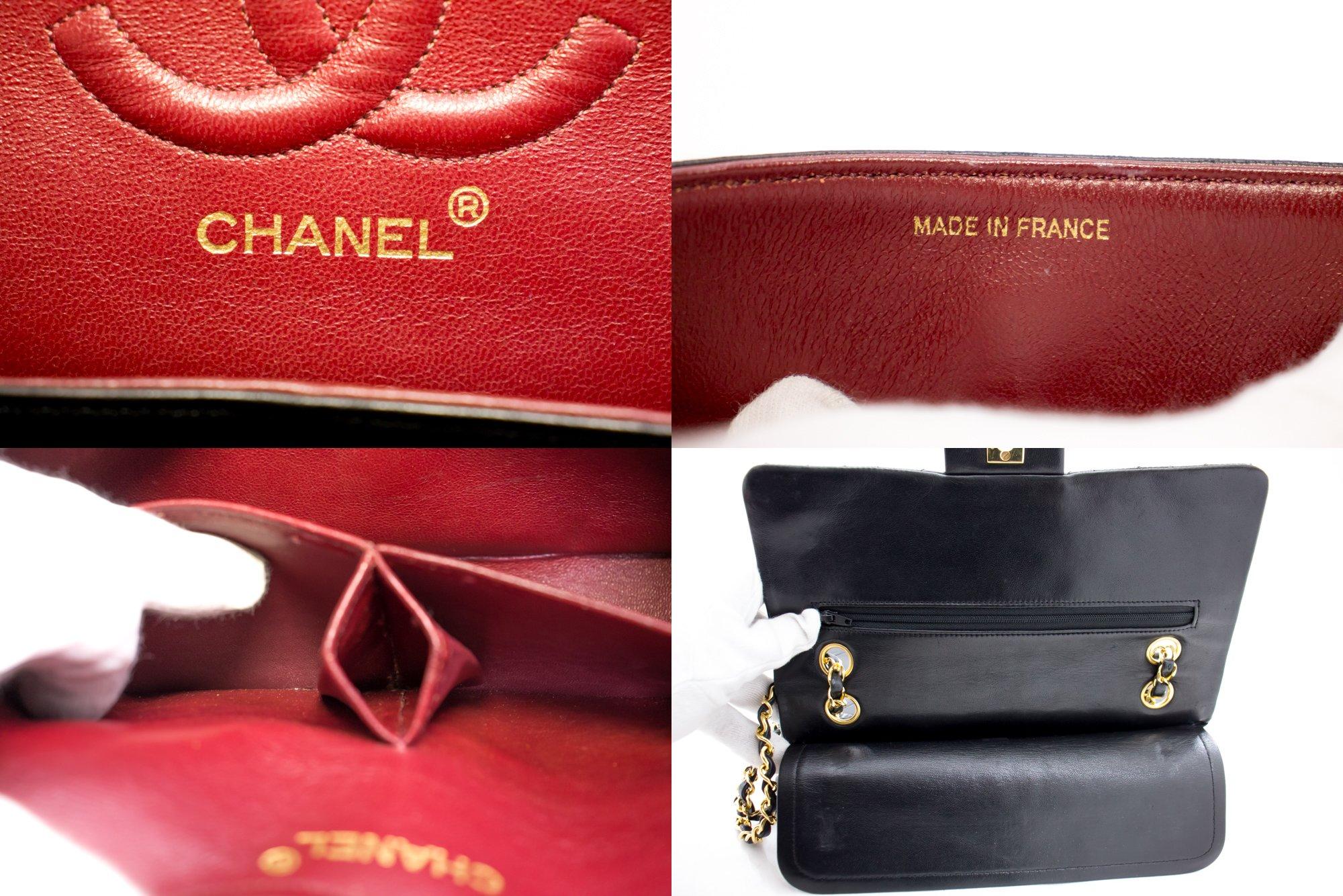 CHANEL 2.55 Double Flap Medium Chain Shoulder Bag Lambskin Black 4