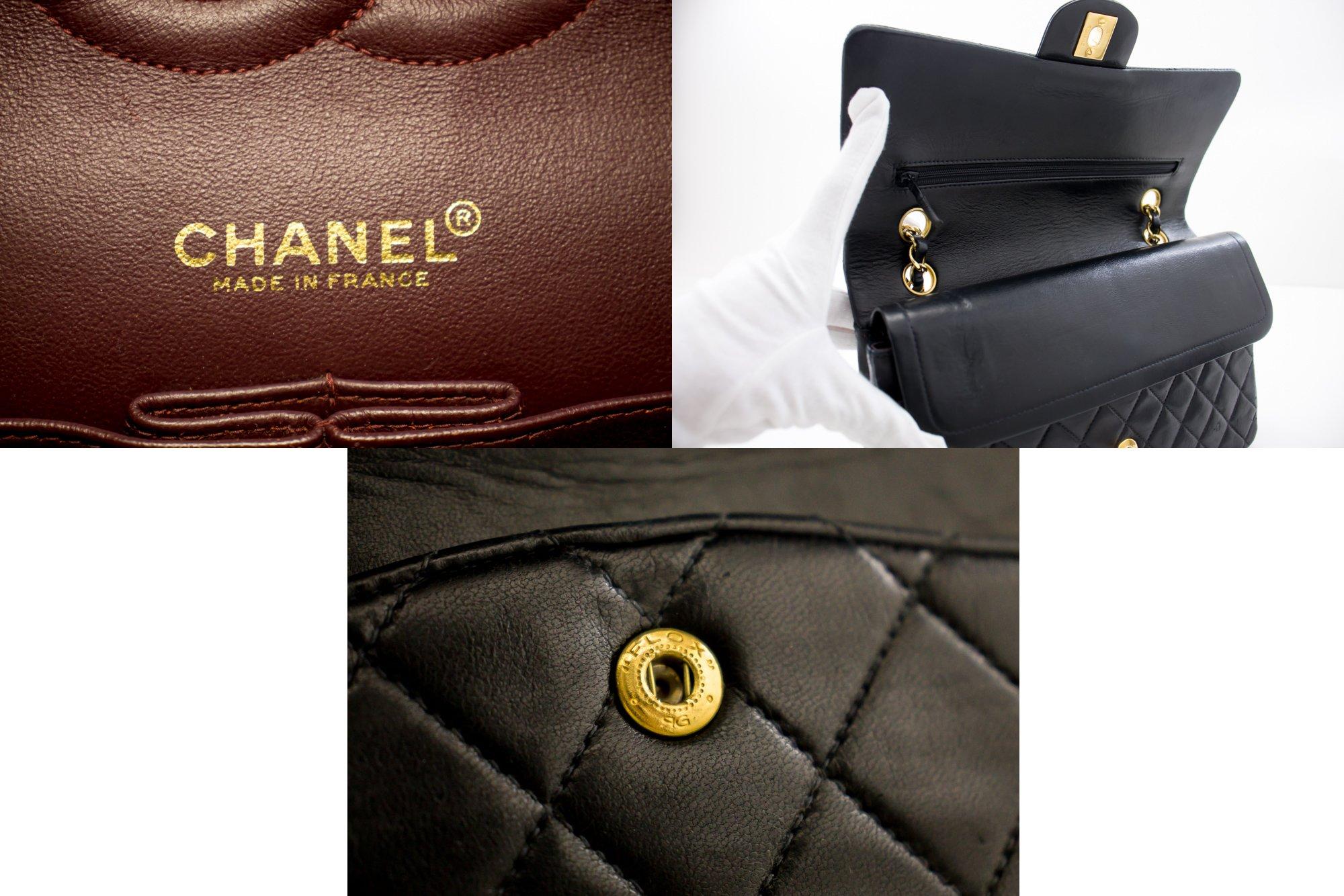 CHANEL 2.55 Double Flap Medium Chain Shoulder Bag Lambskin Black 3