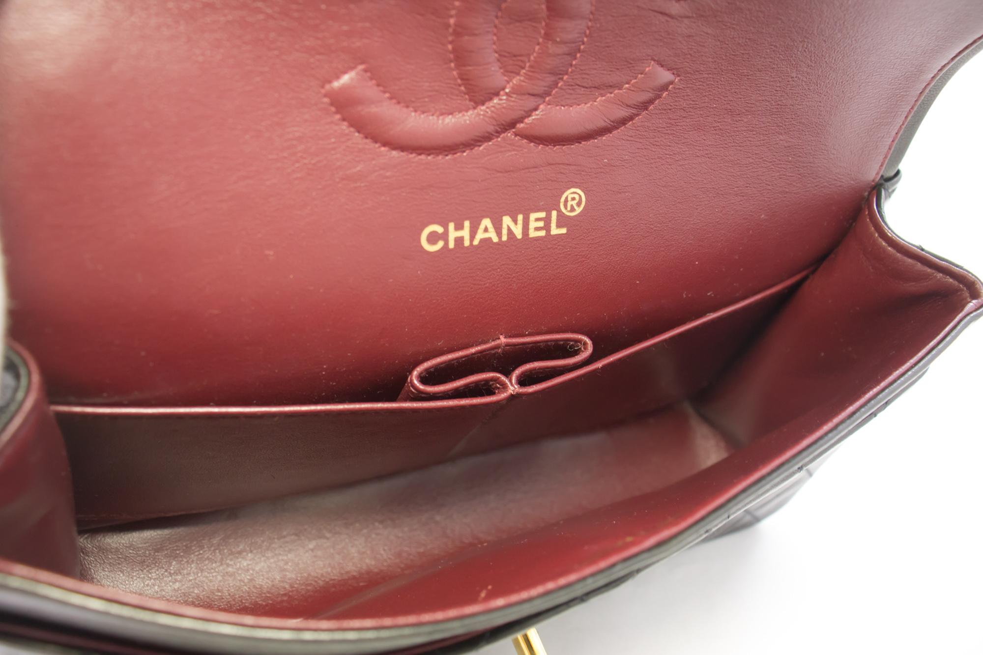 CHANEL 2.55 Double Flap Medium Chain Shoulder Bag Lambskin Black 5