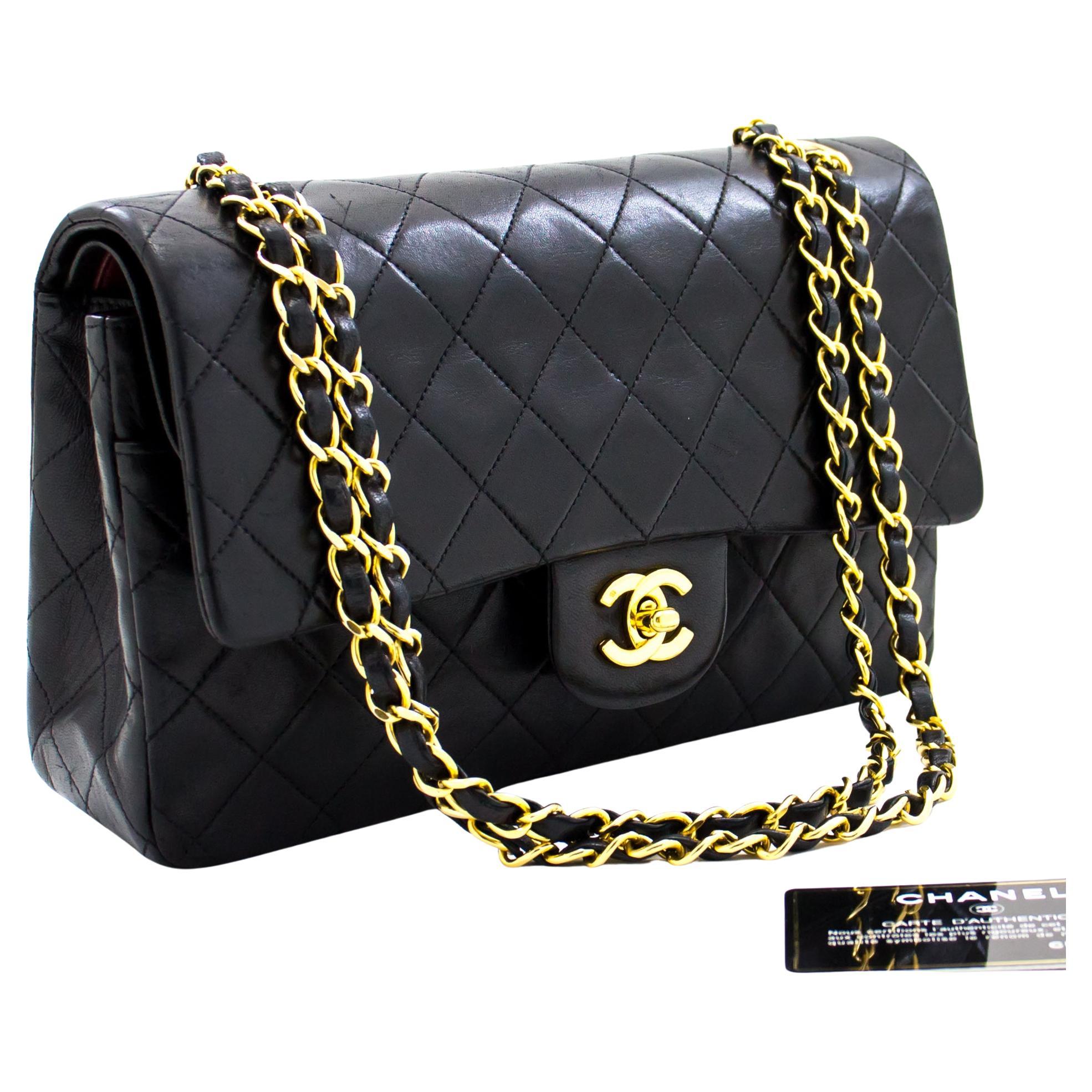 CHANEL Full Flap Chain Shoulder Bag Clutch Black Quilted Lambskin Leather  ref.525632 - Joli Closet