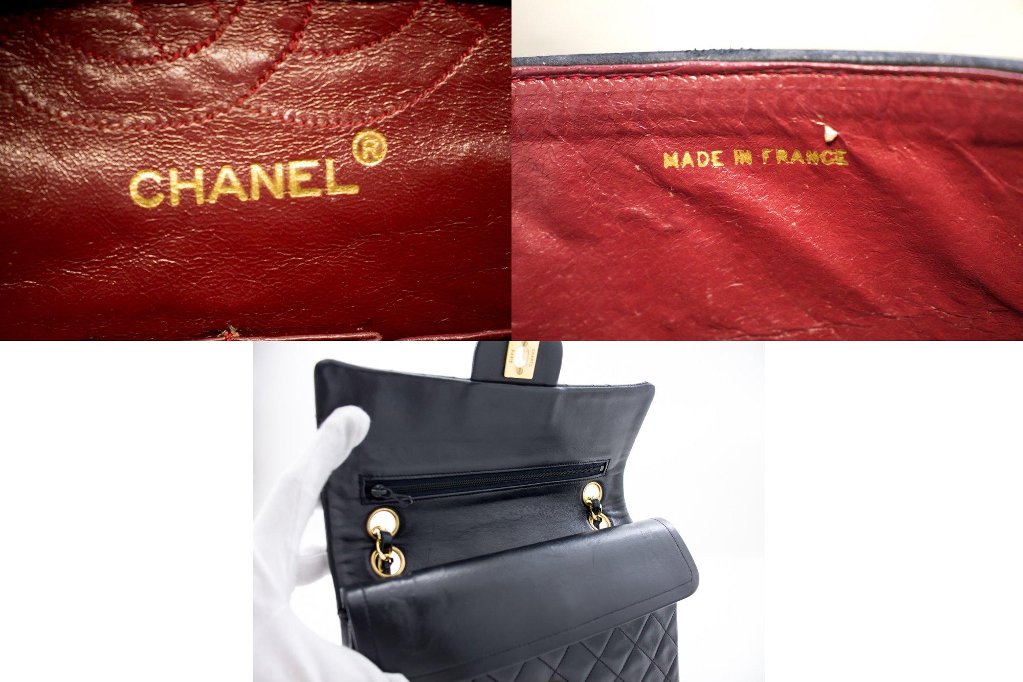 CHANEL 2.55 Double Flap Small Chain Shoulder Bag Lambskin Black For Sale 3