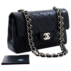 Chanel 2.55 Caviar Medium Classic Double Flap Bag - black/gold at 1stDibs