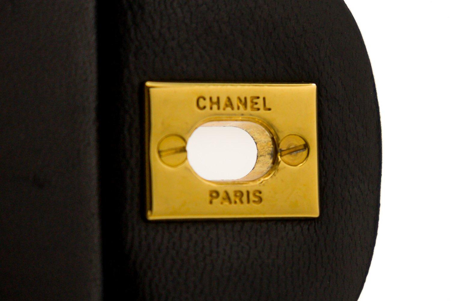 CHANEL 2.55 Double Flap Square Chain Shoulder Bag Lambskin Black 10