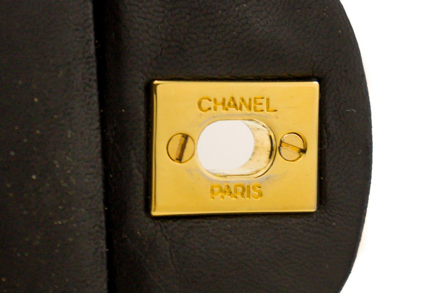 CHANEL 2.55 Double Flap Square Chain Shoulder Bag Lambskin Black For Sale 9