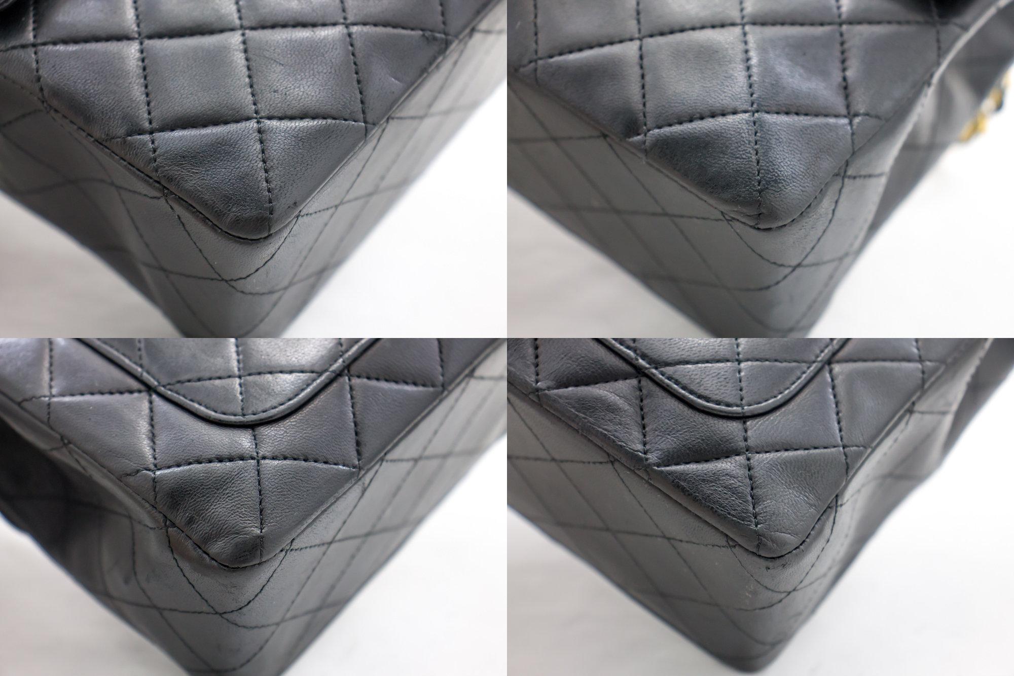 CHANEL 2.55 Double Flap Square Chain Shoulder Bag Lambskin Black 2