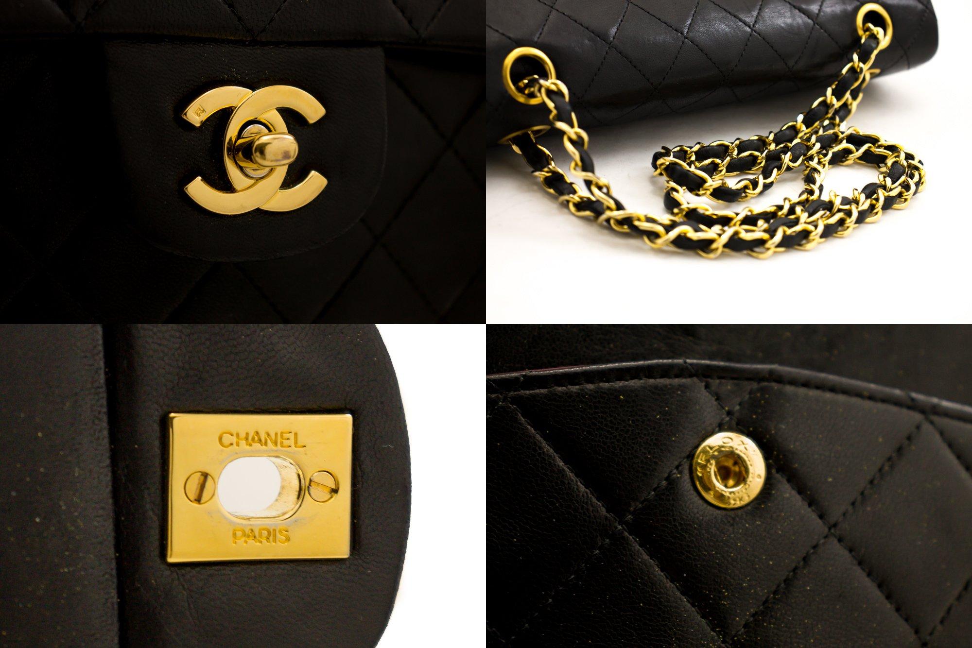 CHANEL 2.55 Double Flap Square Chain Shoulder Bag Lambskin Black For Sale 2