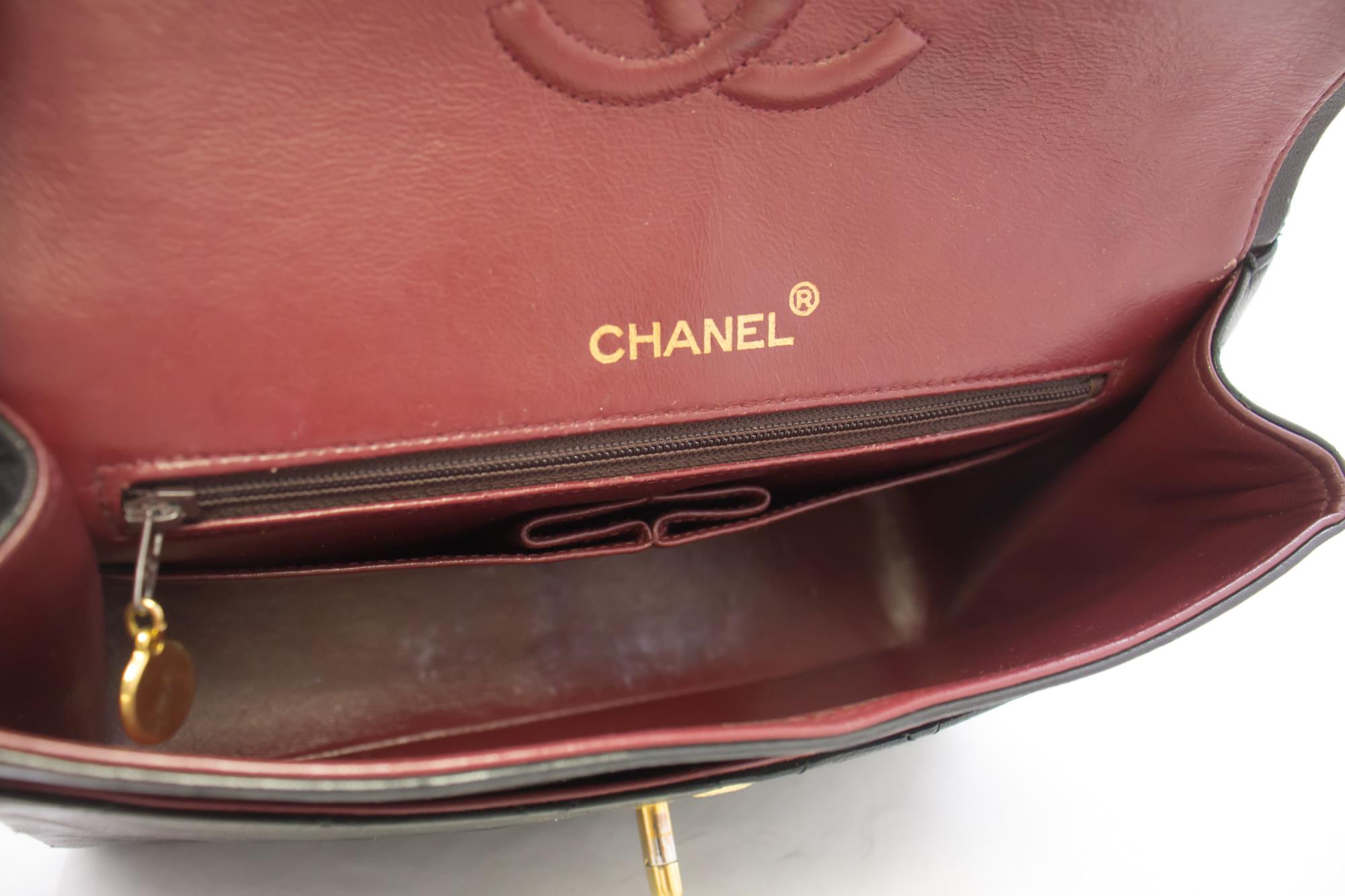 CHANEL 2.55 Double Flap Square Chain Shoulder Bag Lambskin Black For Sale 4