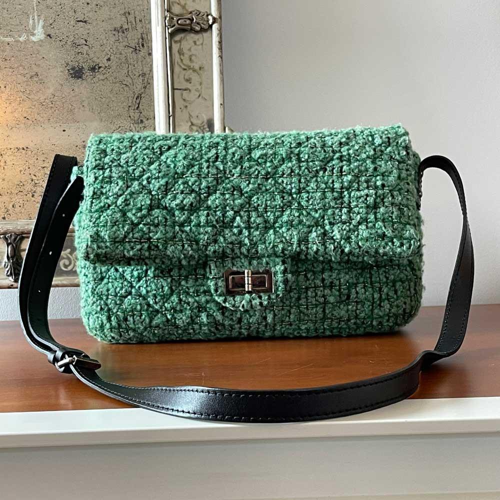 green tweed chanel bag
