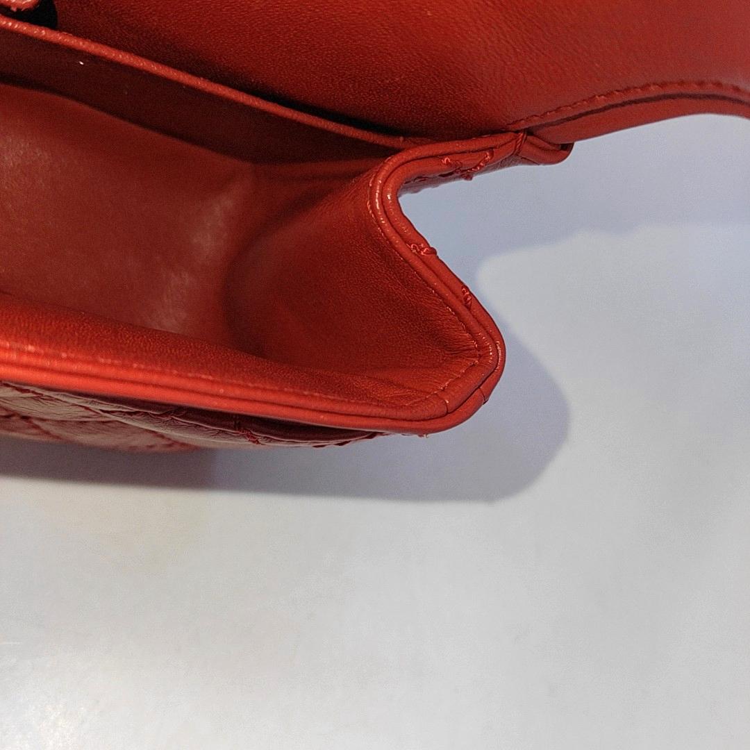 Chanel 2.55 Flap Bag Mini Red Lambskin Leather Gold-tone Hardware 9