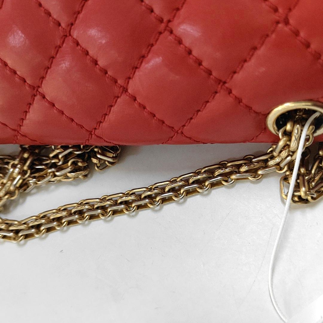 Chanel 2.55 Flap Bag Mini Red Lambskin Leather Gold-tone Hardware 10