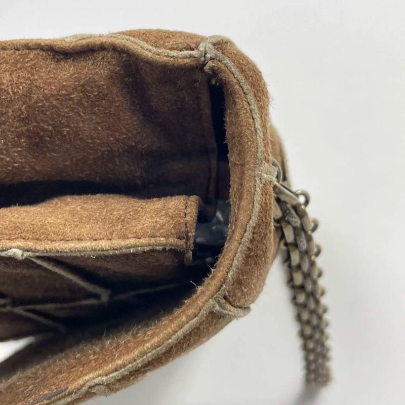 Chanel 2.55 Flap Bag Vintage Chocolate Bar 1997 Medium Suede Brown 12
