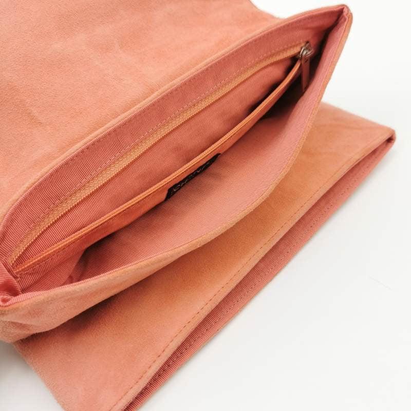 Chanel 2.55 Flap Bag Vintage Chocolate Bar Small Suede Coral Pink, 2000-2002 For Sale 1