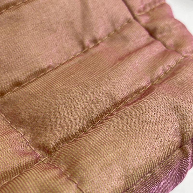 Chanel 2.55 Flap Bag Vintage Cloth Chocolate Bar 1997 Small Iridescent Pink For Sale 13