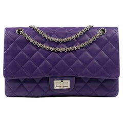 CHANEL, 2.55 in purple leather