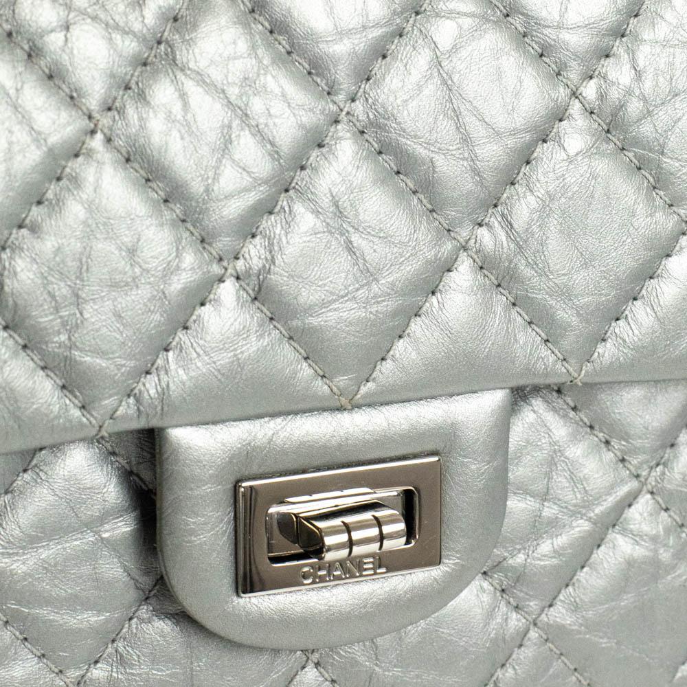 CHANEL, 2.55 in silver leather 4