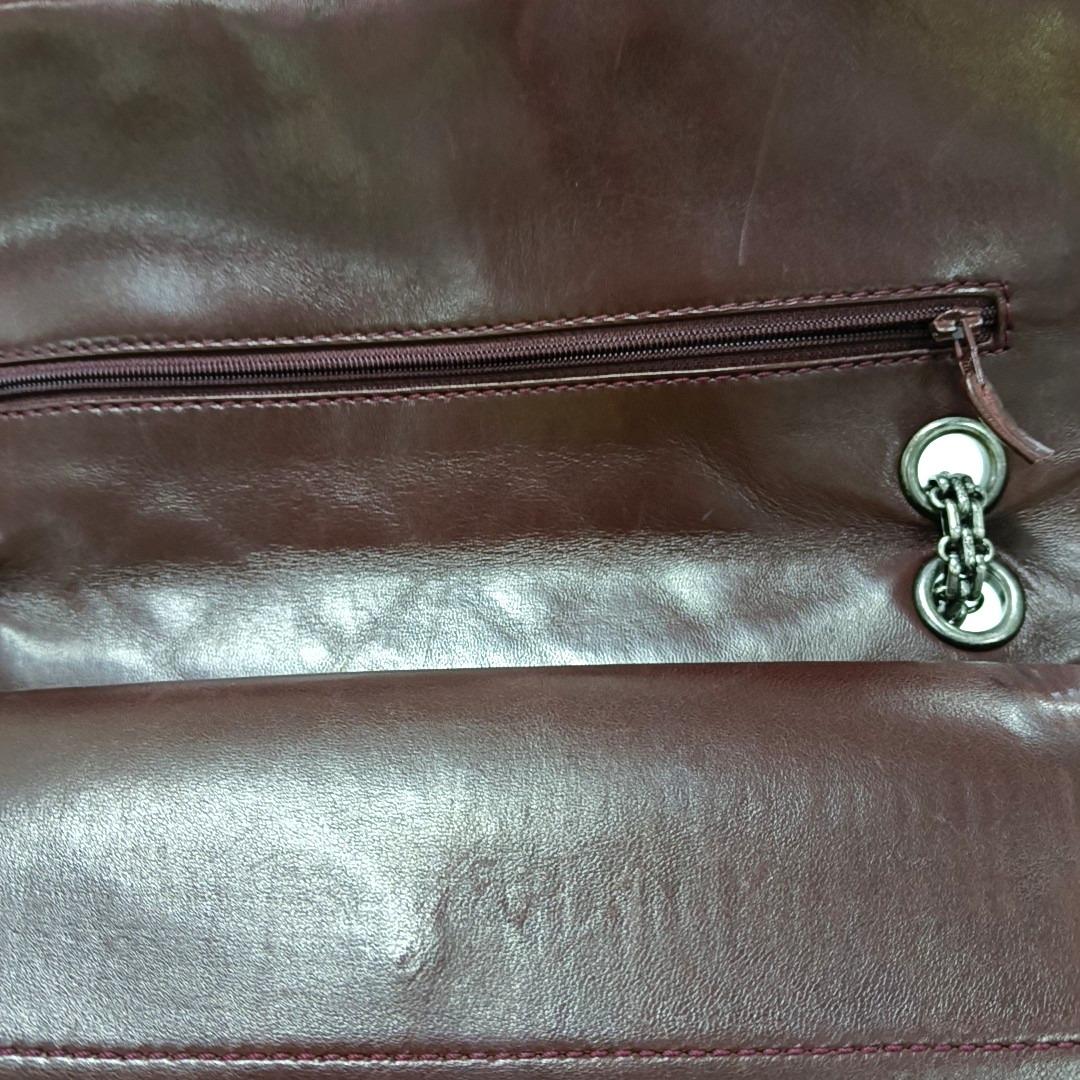 Chanel 2.55 Jumbo Double Flap Burgundy Patent Leather Silver HW 2010 1