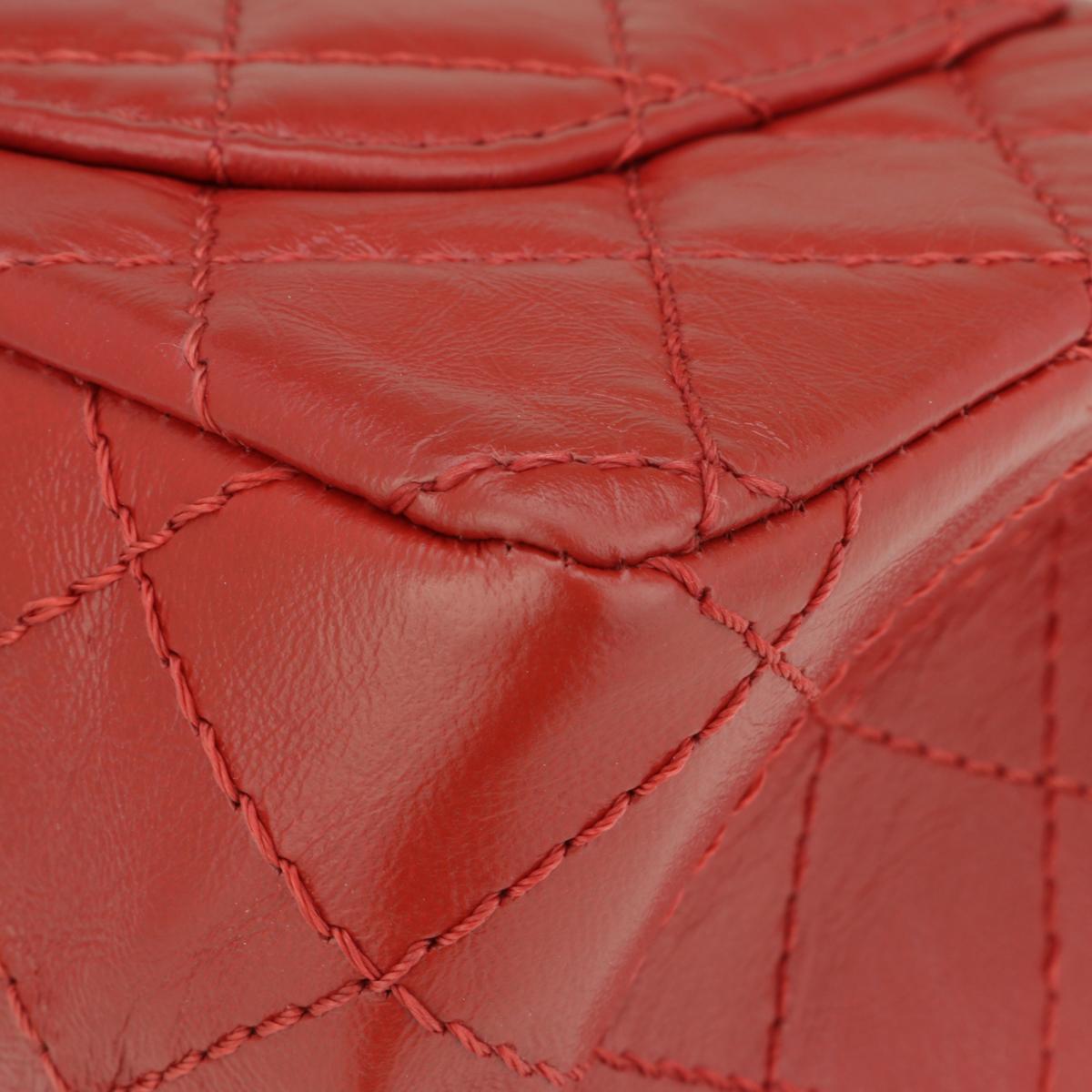 CHANEL 2.55 Mini Reissue Quilted Flap Bag Red Aged Calfskin Gold Hardware 2020 For Sale 6