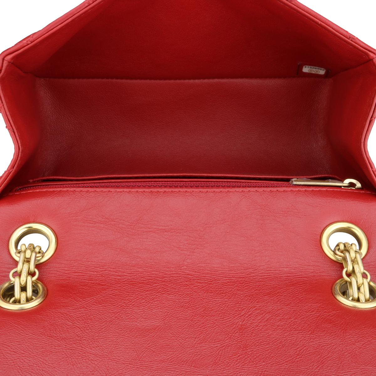 CHANEL 2.55 Mini Reissue Quilted Flap Bag Red Aged Calfskin Gold Hardware 2020 For Sale 10