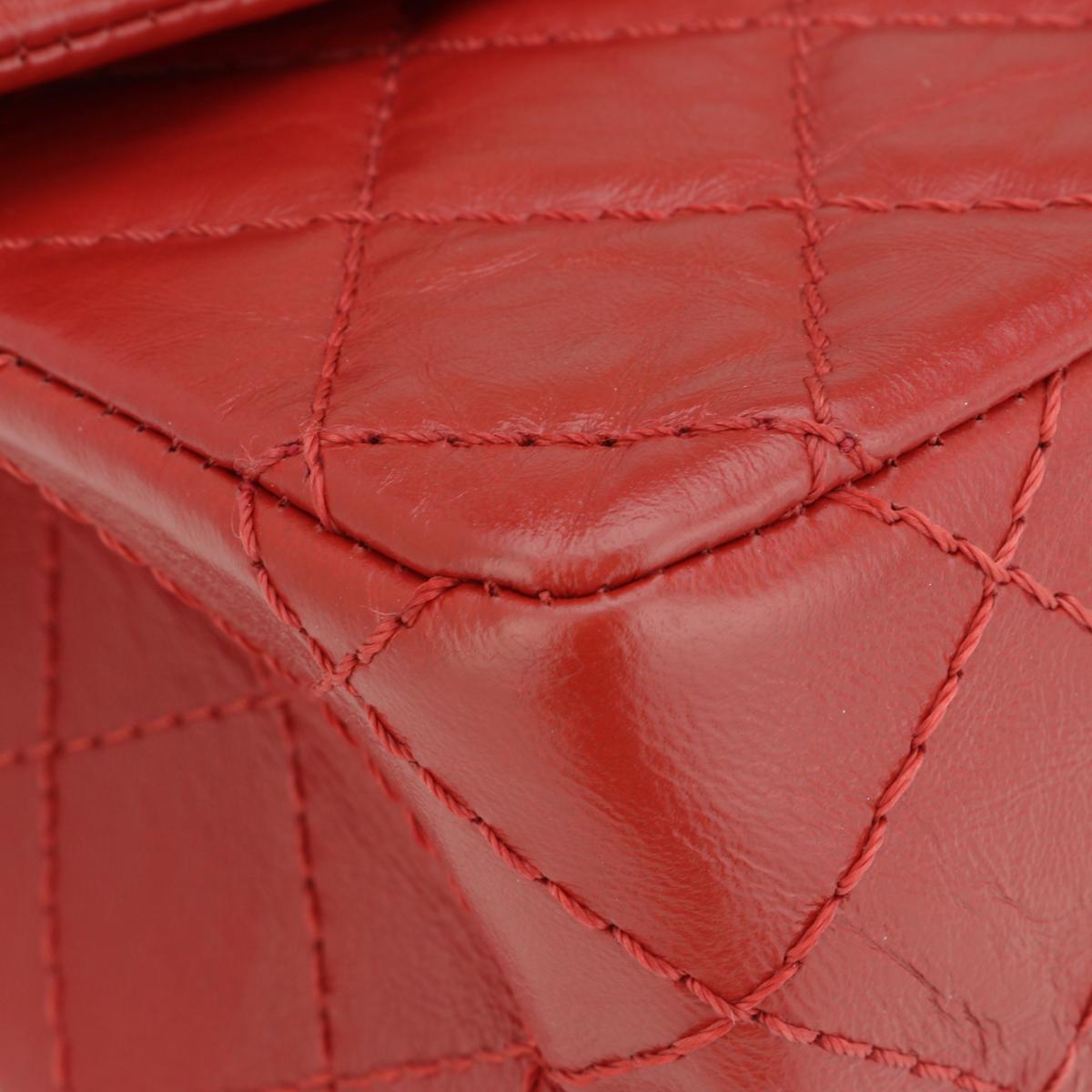 CHANEL 2.55 Mini Reissue Quilted Flap Bag Red Aged Calfskin Gold Hardware 2020 For Sale 3