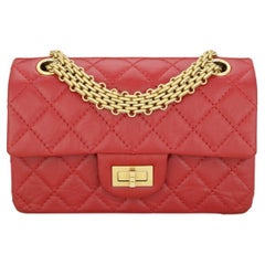 Chanel 2.55 Mini Reissue Quilted Flap Bag Pelle di vitello invecchiata rossa Hardware oro 2020