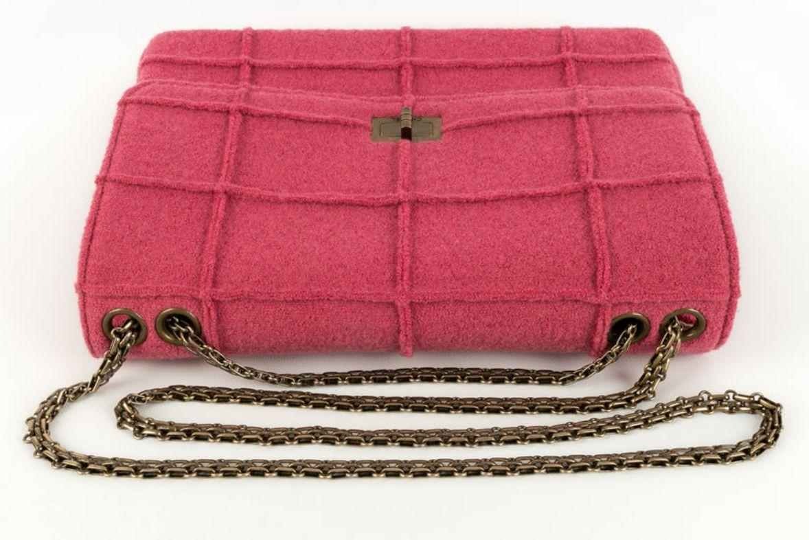 Chanel 2.55 Pink Wool Bag Collection, 1997/99 For Sale 2