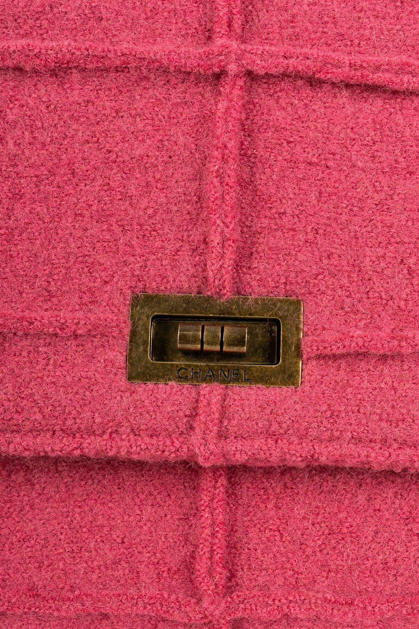 Chanel 2.55 Pink Wool Bag Collection, 1997/99 For Sale 4