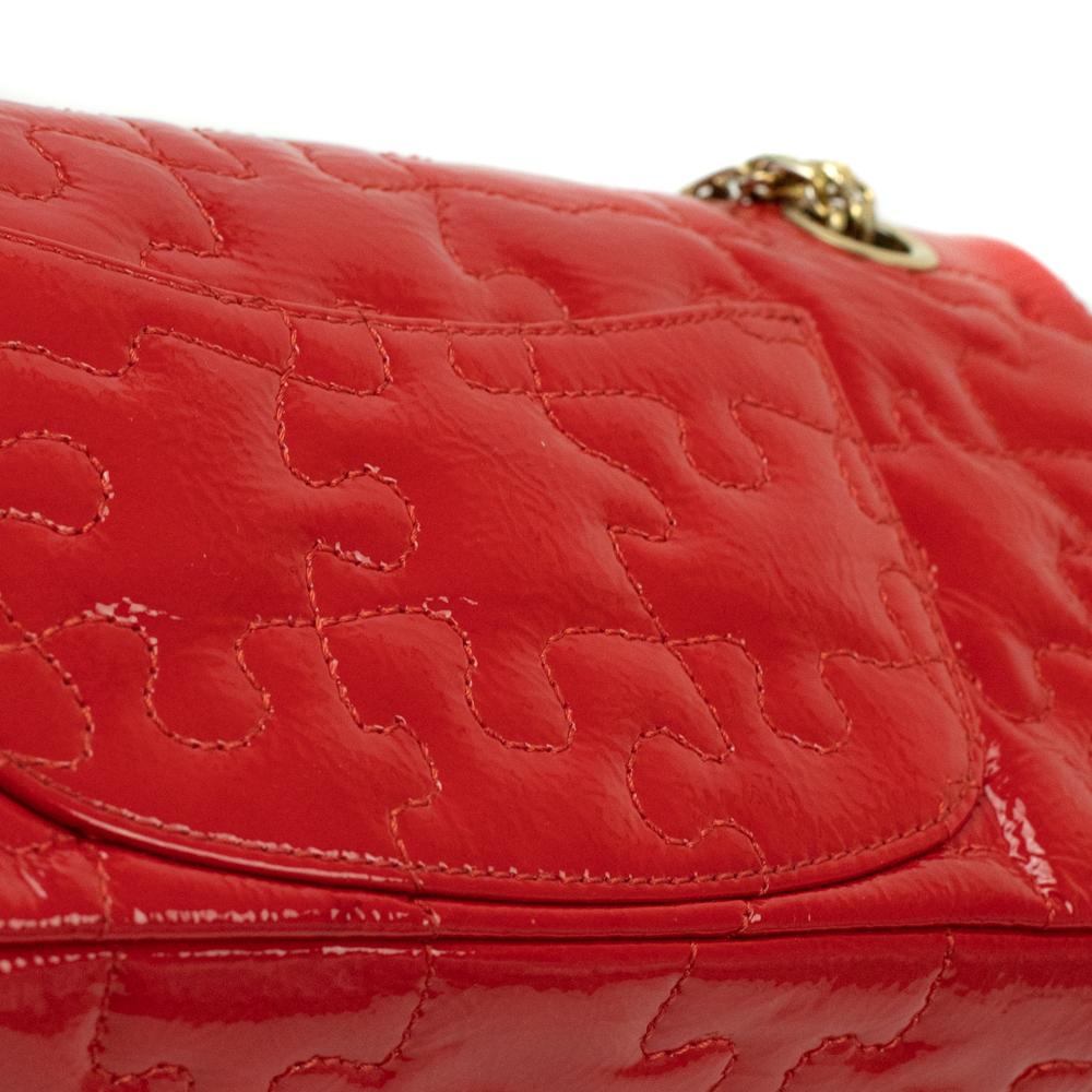 CHANEL 2:55 puzzle Shoulder bag in Red Patent leather For Sale 3