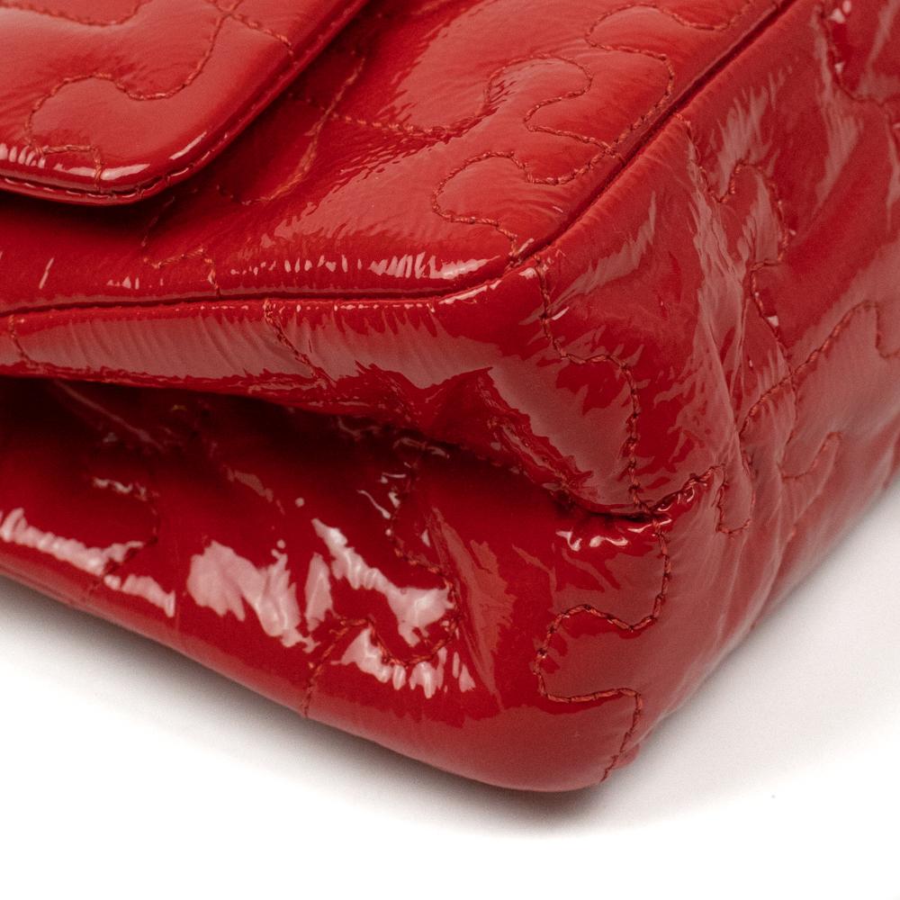 CHANEL 2:55 puzzle Shoulder bag in Red Patent leather For Sale 4
