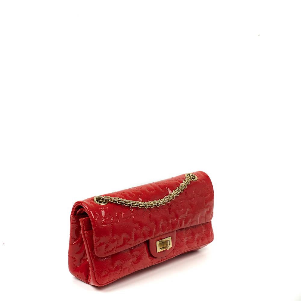 Chanel Red Puzzle Piece Patent Red Tote