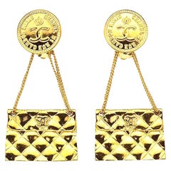 Vintage Chanel 2.55 Quilted Bag Earrings