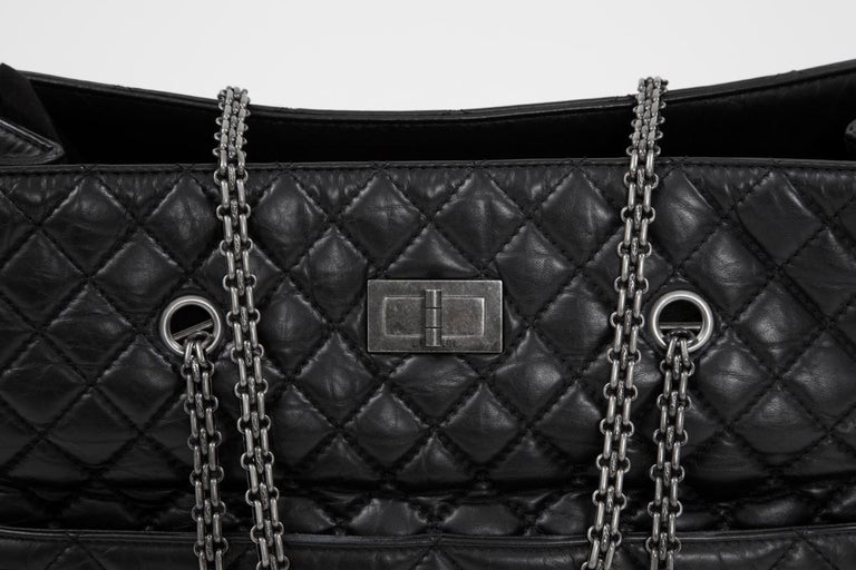 Chanel 2.55 Quilted Leather Grand Shopping Tote Bag at 1stDibs
