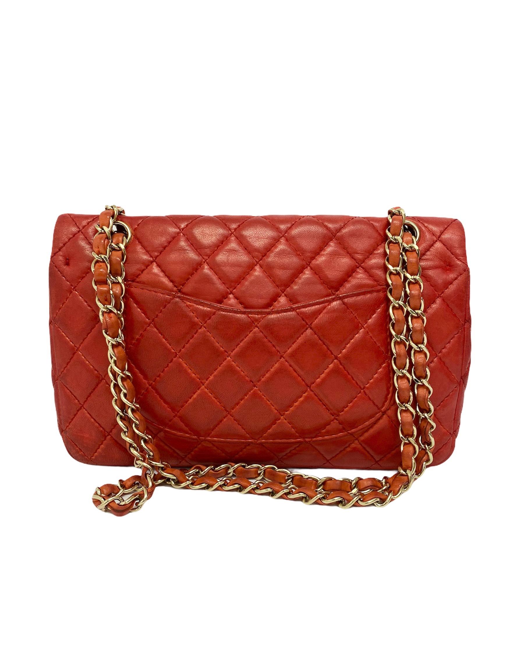 Chanel 2.55 Red Leather with Golden Hardware 6