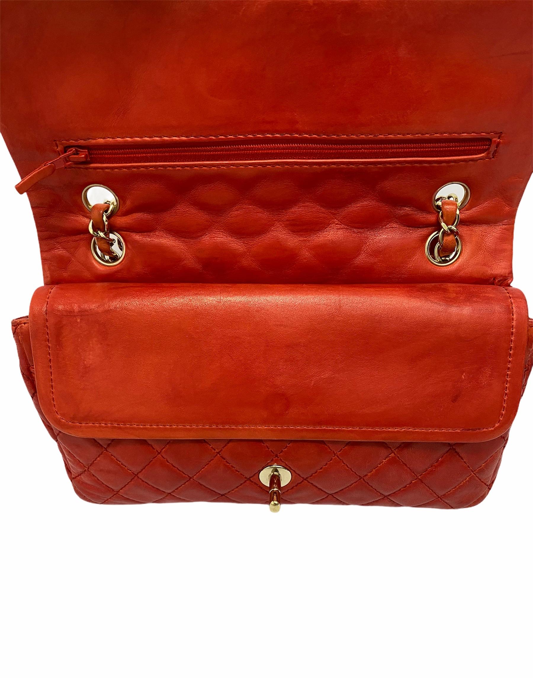 Chanel 2.55 Red Leather with Golden Hardware 7