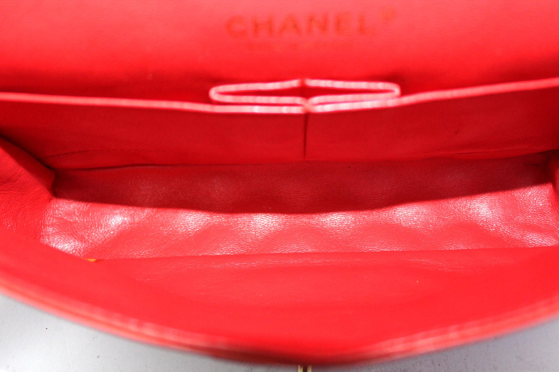 Chanel 2.55 Red Leather with Golden Hardware 11