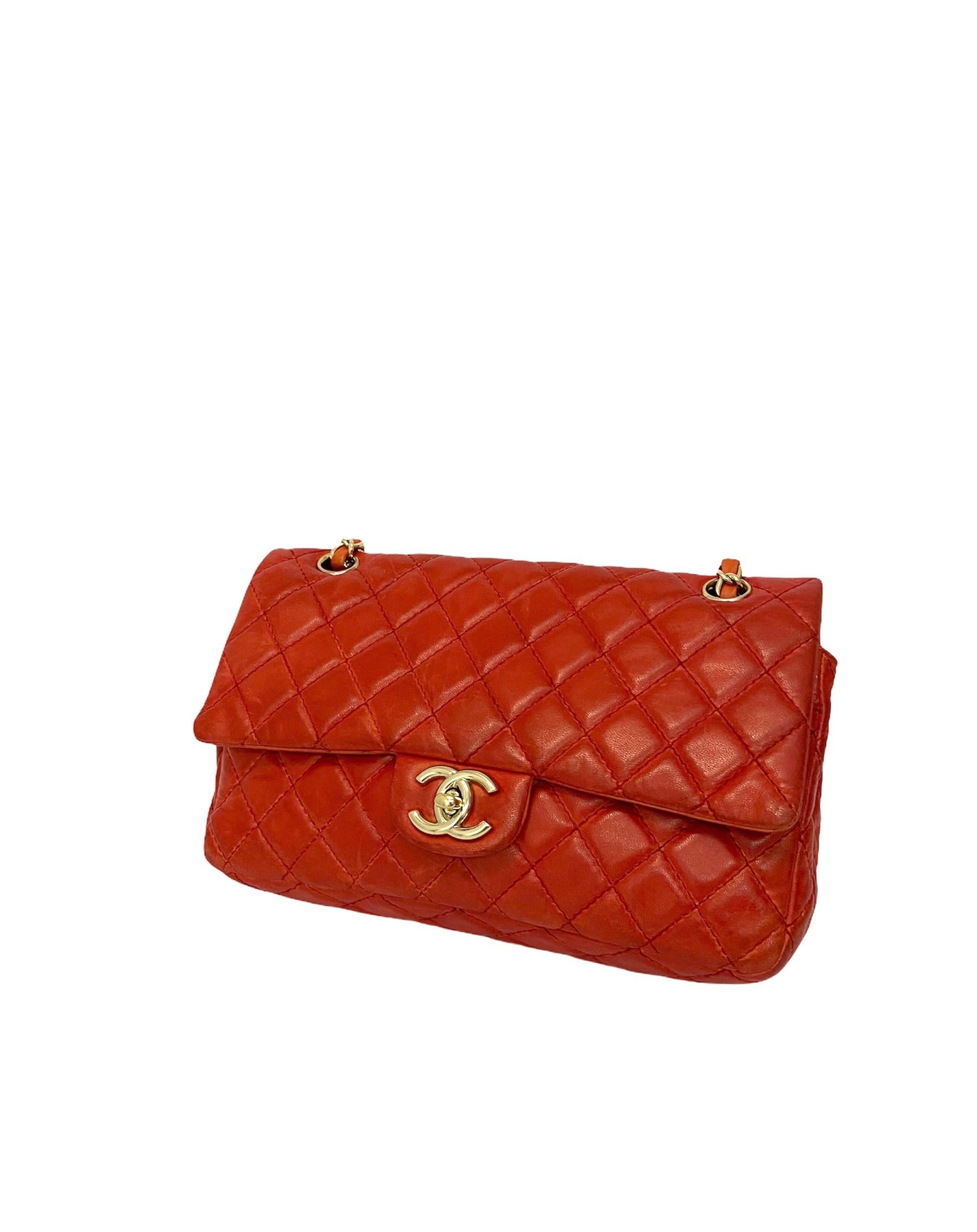 Women's Chanel 2.55 Red Leather with Golden Hardware