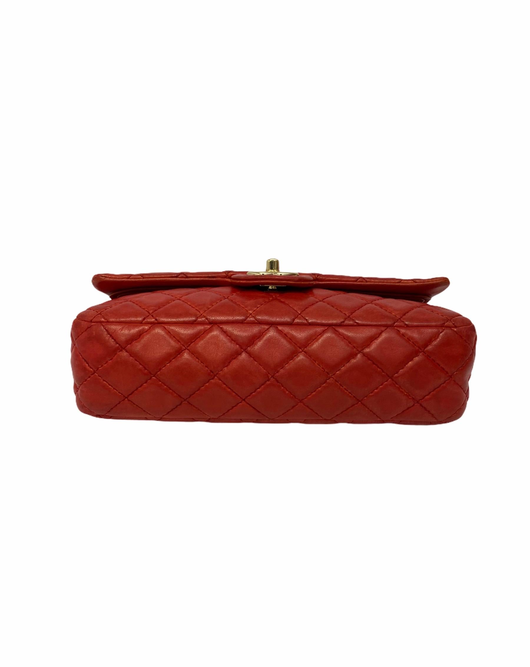 Chanel 2.55 Red Leather with Golden Hardware 1