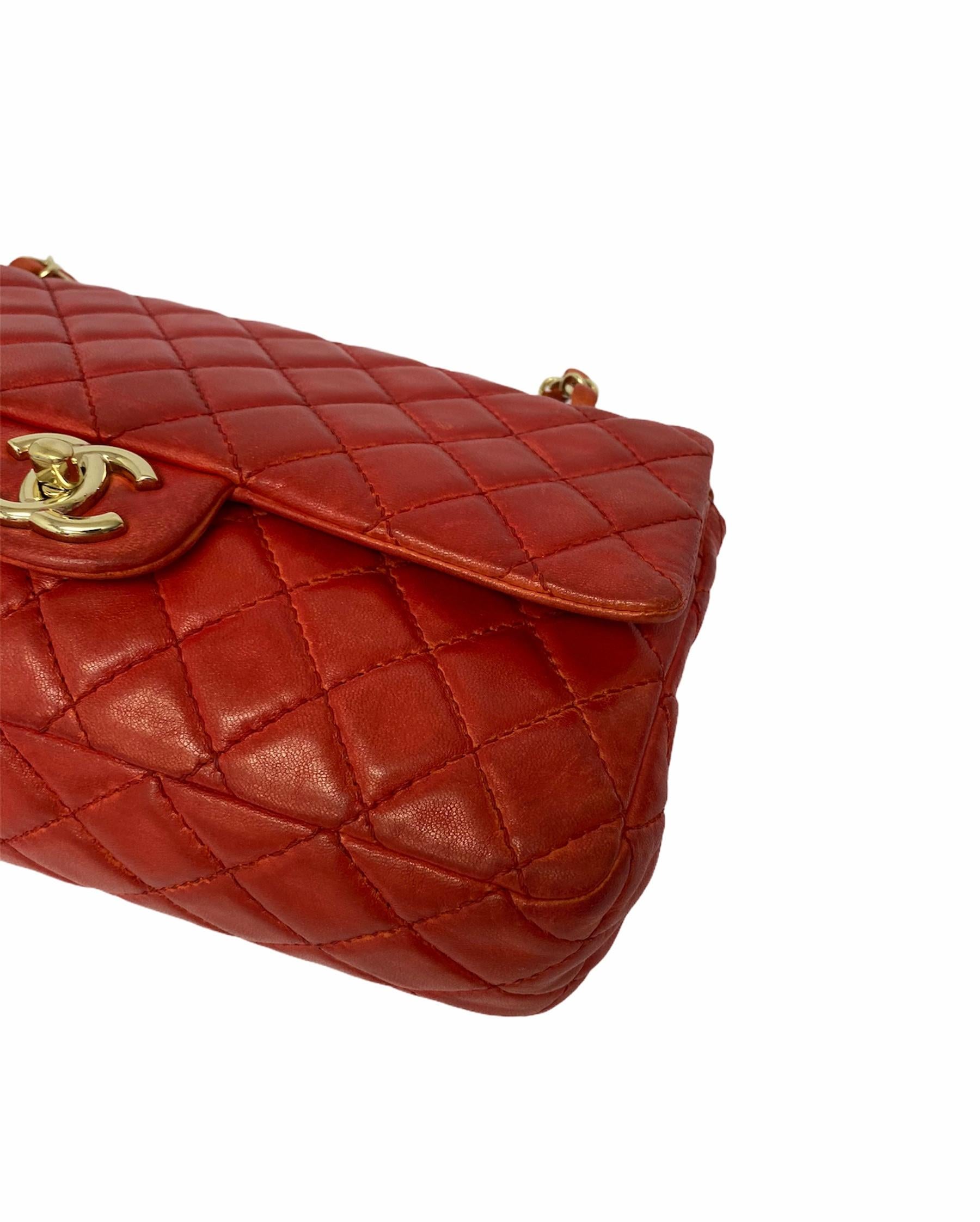 Chanel 2.55 Red Leather with Golden Hardware 2