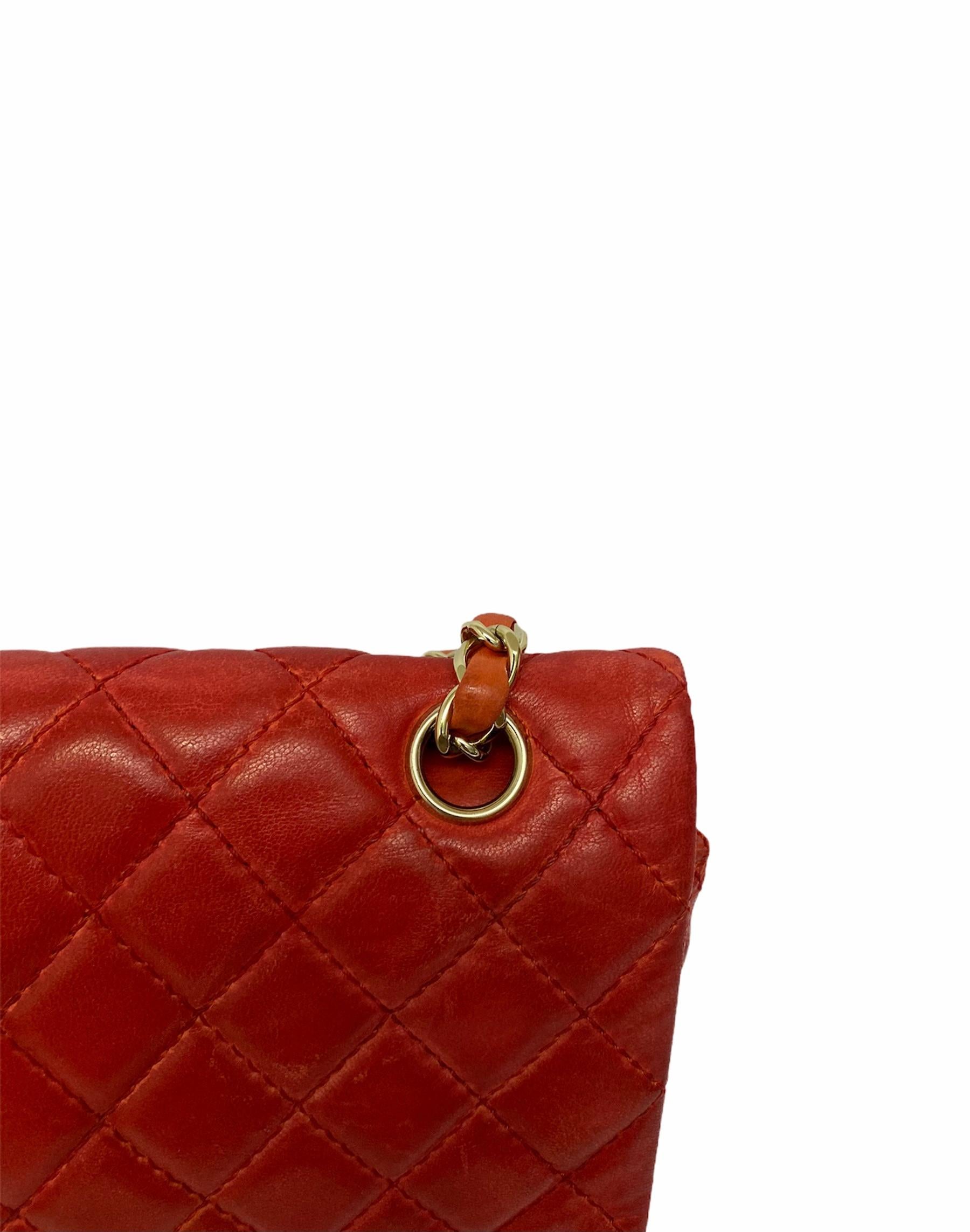 Chanel 2.55 Red Leather with Golden Hardware 5