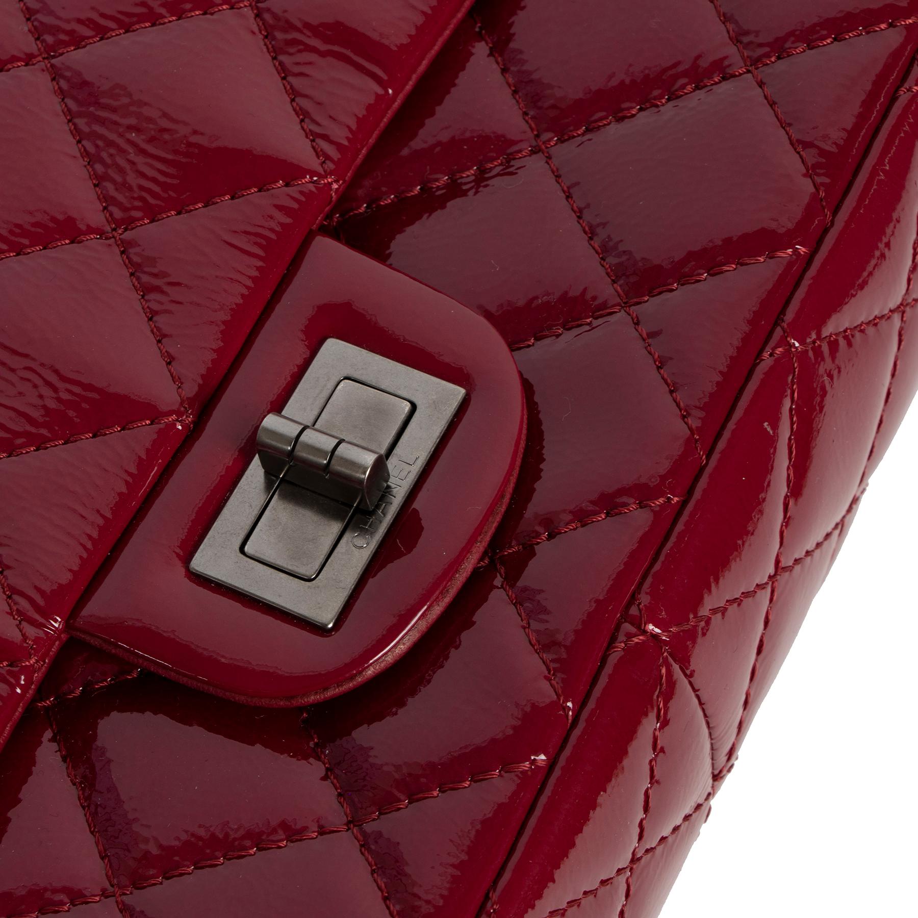 Red Chanel 2.55 Reissue 227 Cranberry Patent Leather Bag