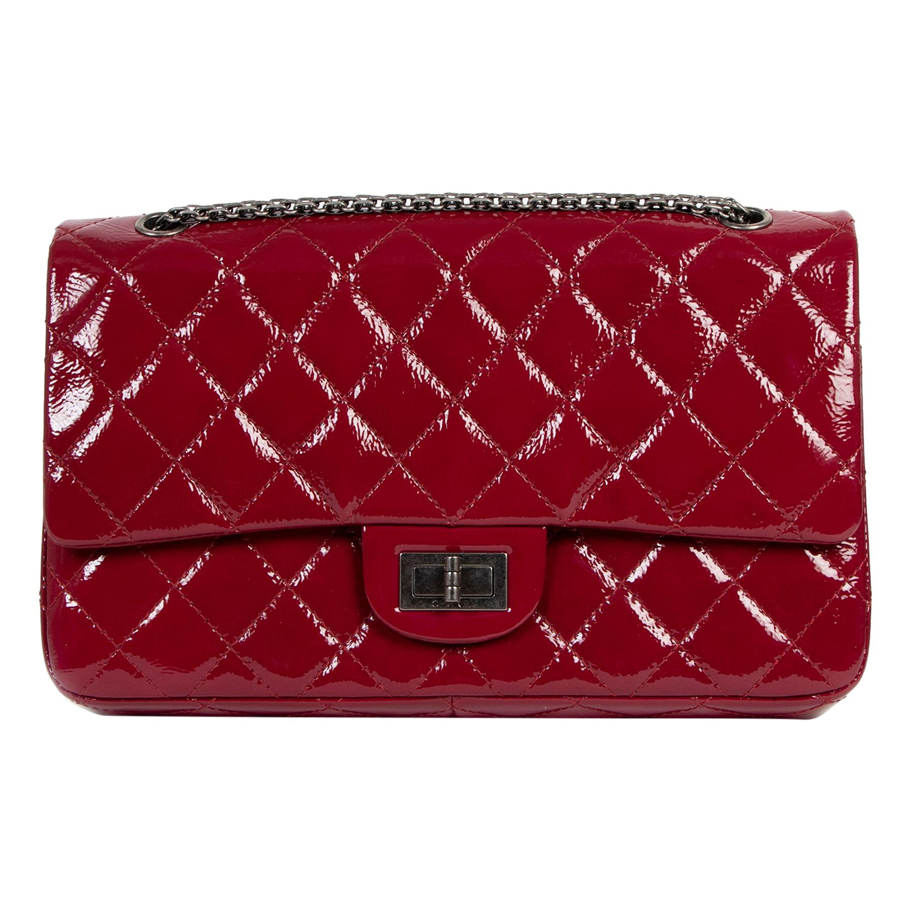 Chanel 2.55 Reissue 227 Cranberry Patent Leather Bag