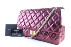 Chanel 2.55 Reissue  227 Flap 11cr0522 Metallic Burgundy Quilted Shoulder Bag