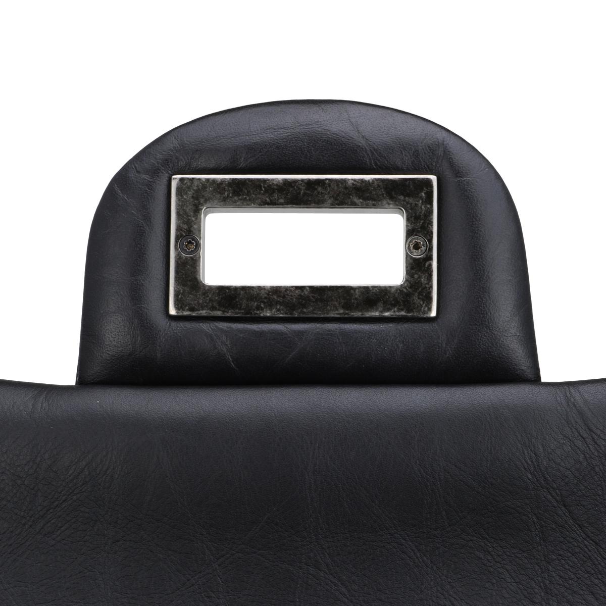 CHANEL 2.55 Reissue 227 Flap Bag Black Aged Calfskin Ruthenium Hardware 2014 For Sale 9