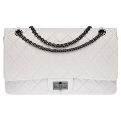 CHANEL, WHITE MAXI REISSUE 2.55 BAG IN AGED CALFSKIN WITH GUNMETAL  HARDWARE, 2008/2009, Handbags and Accessories, 2020