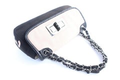 Chanel 2.55 Reissue Bicolor 13cr0606 Pink X Black Canvas Shoulder Bag